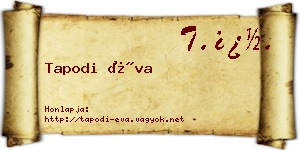 Tapodi Éva névjegykártya